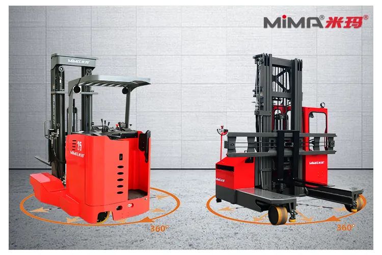 mima米玛全向叉车可凭借直行,侧行,斜行,直角转弯及360度原地回转等