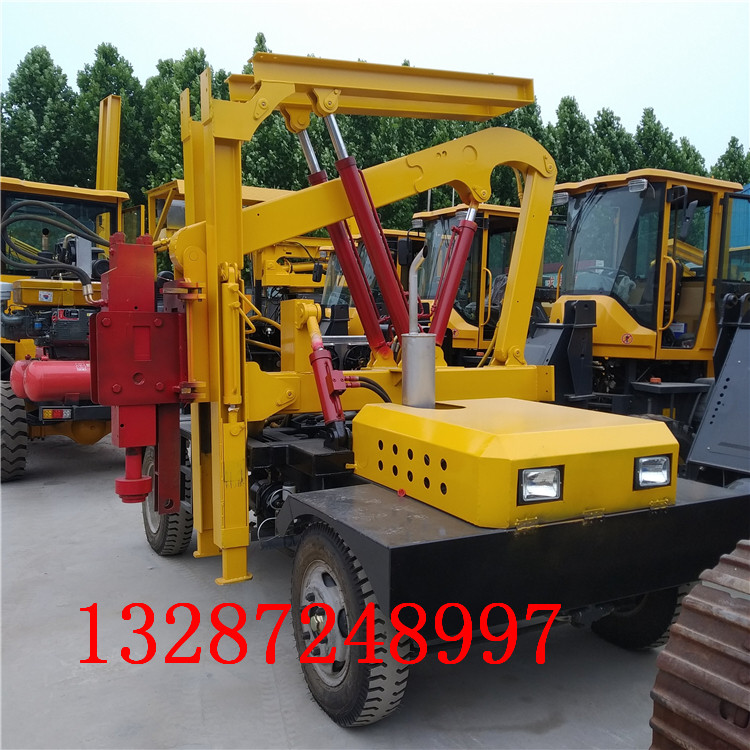 四川工地施工护坡钻机 山区公路护栏打桩机 地基打桩机