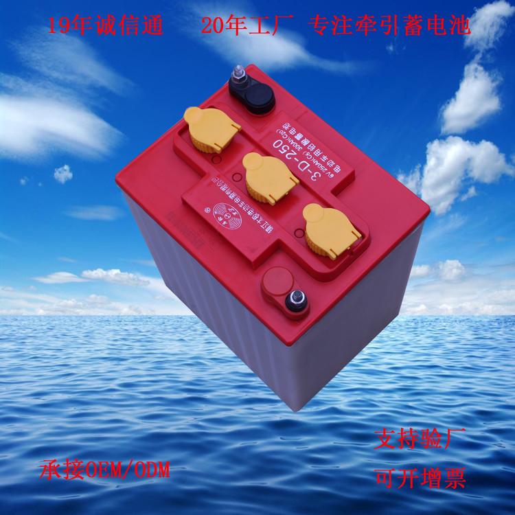 游览车电瓶3-D-210观光车电池巡逻车代步车高尔夫球车蓄电池动力型电瓶