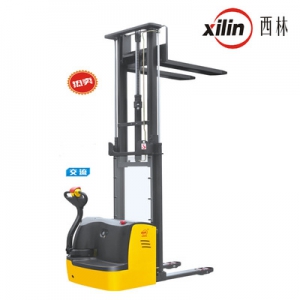 捷成:如意 电动堆高车电动叉车步行式堆垛车 供应货架仓储大型厂房