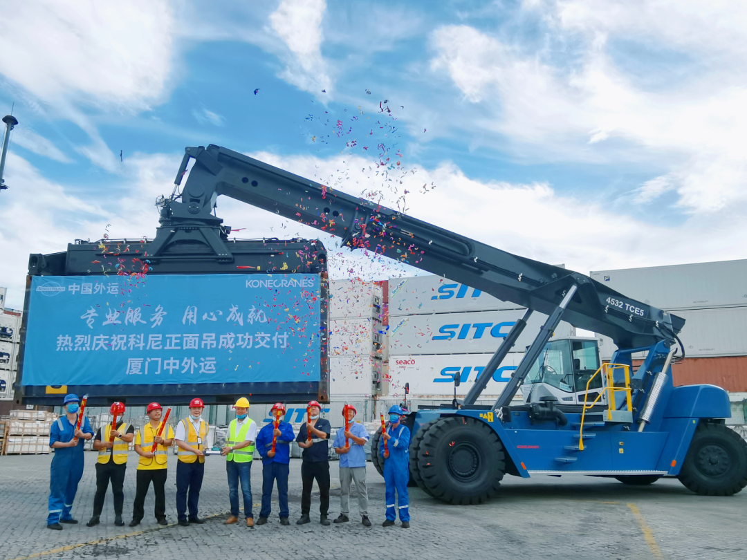 科尼正面吊强势助力厦门中外运，助客户加速打造绿色数字堆场！