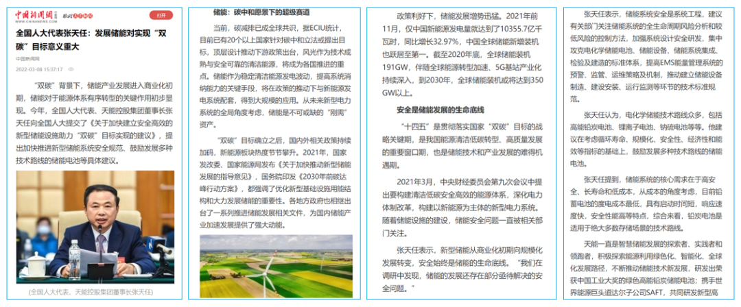 世界新型储能发展再提速，天能领跑“新赛道”