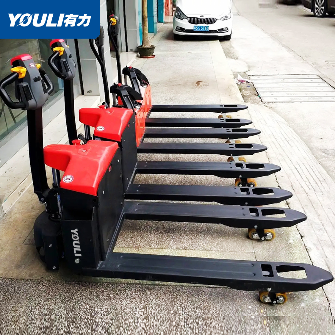 步行式电动托盘搬运车手拉液压叉车蓄电池托盘金刚小地牛铲车有力