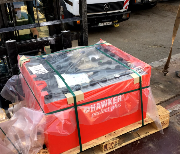 霍克叉车蓄电池24V-3PZS420尺寸图纸