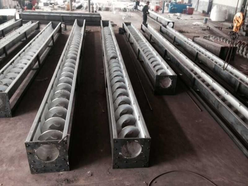 水平无轴螺旋输送机 管式水泥上料机u型螺旋输送机上料机提升机蛟龙螺旋叶片工业不锈钢螺旋输送机