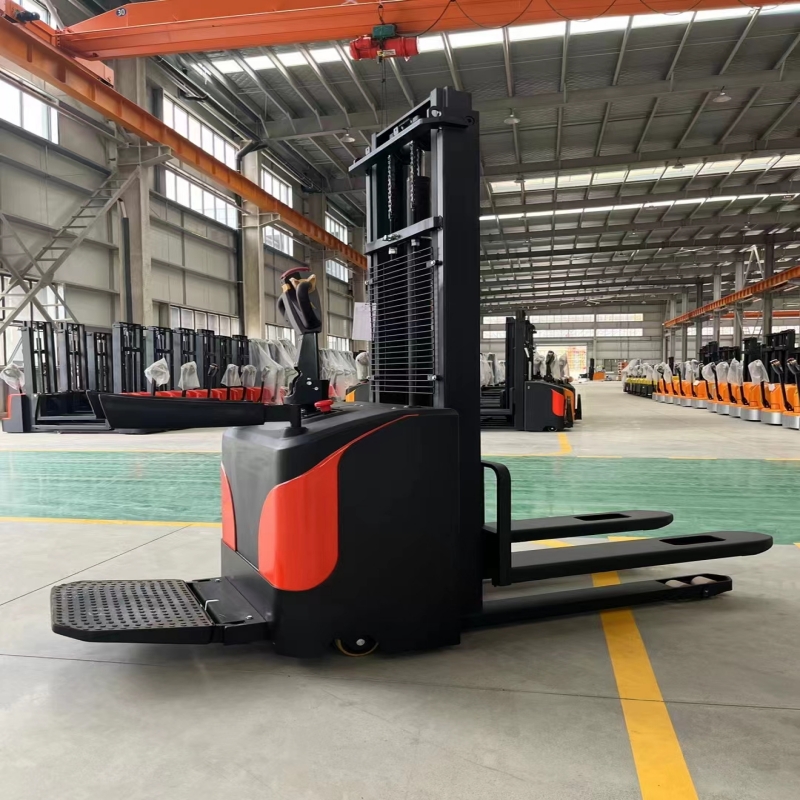 全电动堆高车站驾式1.5吨电瓶搬运车全电动车间叉车堆垛车