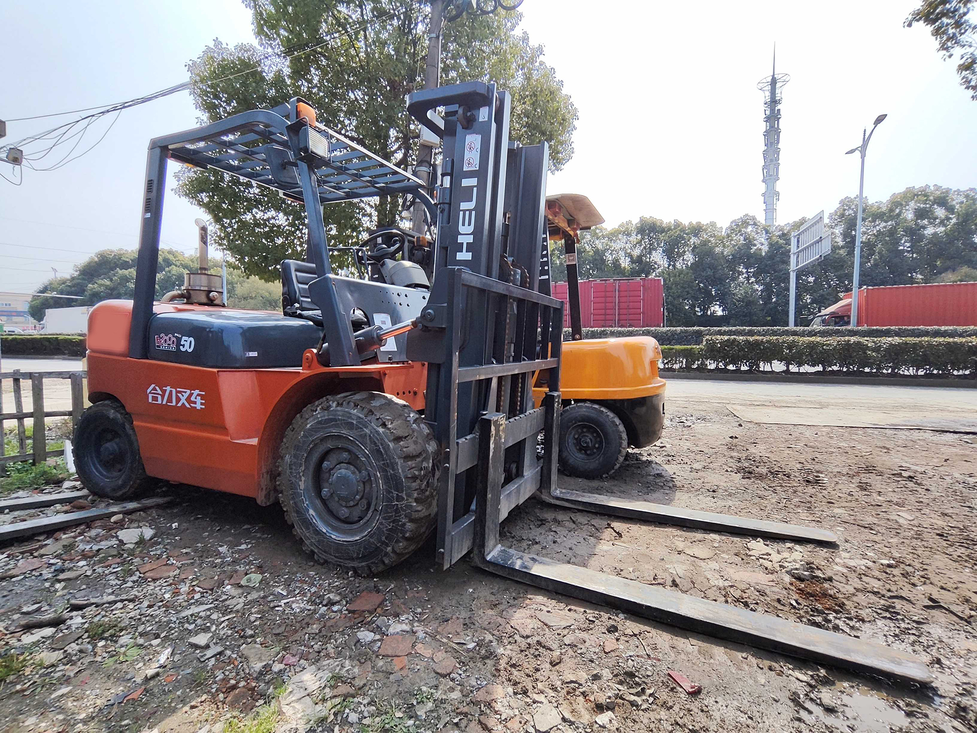 上海青浦合力5吨柴油叉车出租 重型货叉 自动挡 升高3米4米5米 仓库搬运叉车