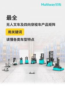 最全产品矩阵 | 持续创新，实现全品类闭环，劢微机器人可提供全品类的无人叉车及四向穿梭车硬件产品