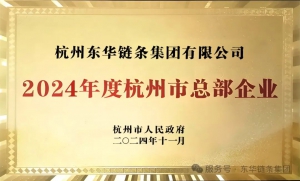 喜讯丨从杭州走向世界，东华链条集团再获