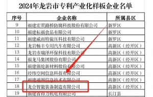 龙合智能入选首批国家专利产业化样板企业培育库
