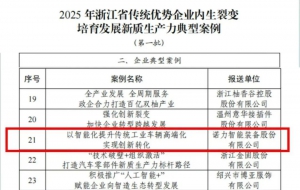 喜报丨诺力入选浙江省首批新质生产力典型案例