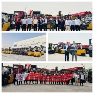 交付卡塔尔客户40台！三一电动叉车创中东地区单笔最大电动叉车订单纪录