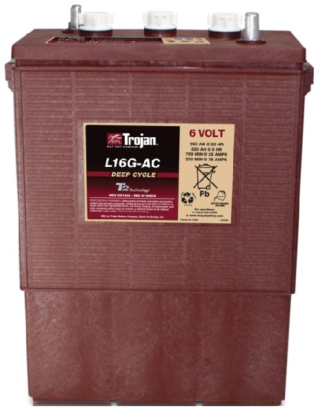 Trojan电池 L16G-AC,L16P-AC,L16E-AC,L16H-AC_中国叉车网(www.chinaforklift.com)