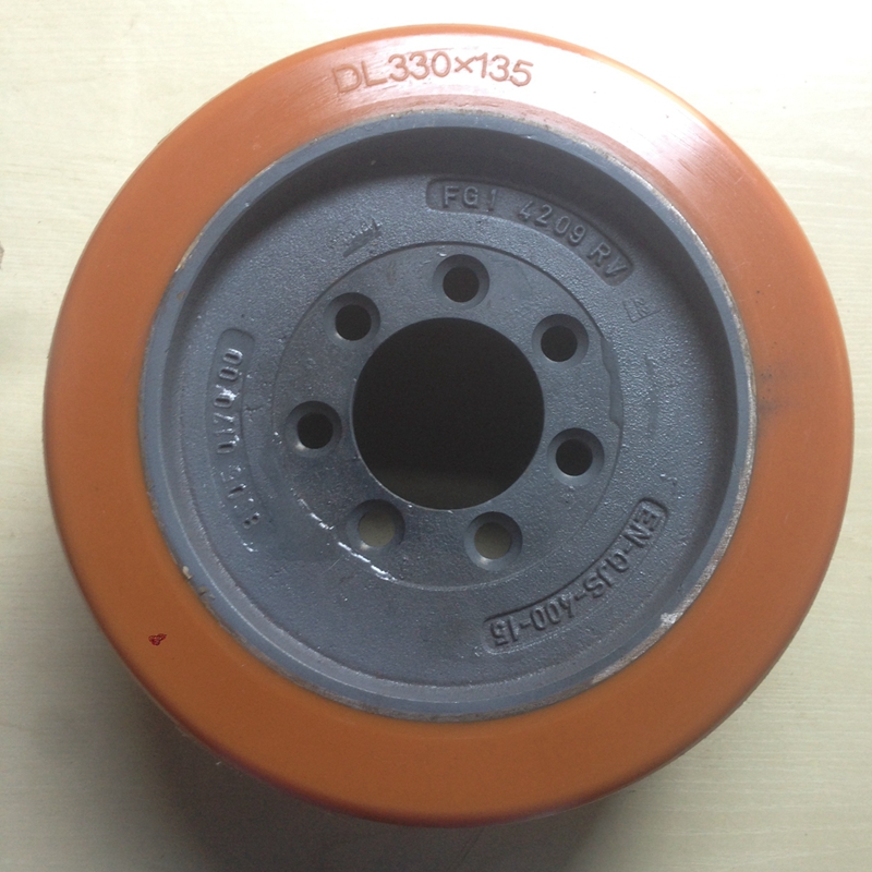 林德R车电动叉车驱动轮330*135-80聚氨酯轮子 林德R12，R14，R16