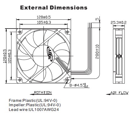叉车散热风扇及网罩 AD1212HB-A71GL
