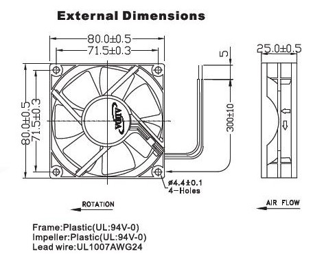 ADDA散热风扇 AD0824UB-A71GL