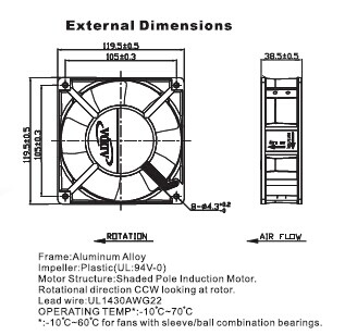 ADDA风扇ADDA直流风扇ADDA交流风扇鼓风机防水风扇 AA1282UB-AT