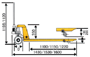 浙江诺力DF系列2吨不锈钢型液压搬运车 DFS20H/DFS20L