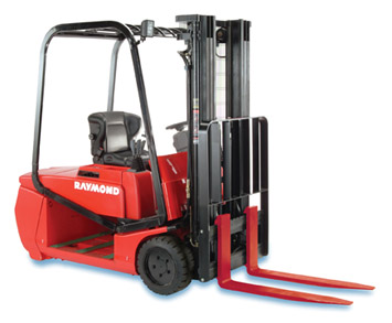美国雷蒙叉车(RAYMOND)3000-3500磅坐驾三轮电动平衡重叉车 3-Wheel Sit-Down Counterbalanced Truck
