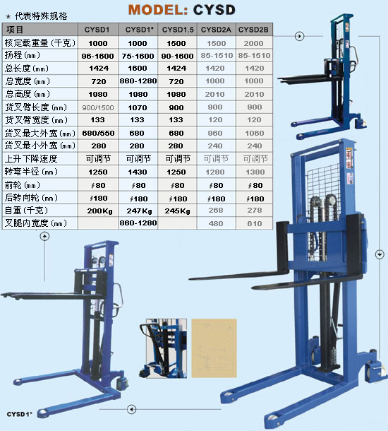 CYSD 手动液压堆垛机