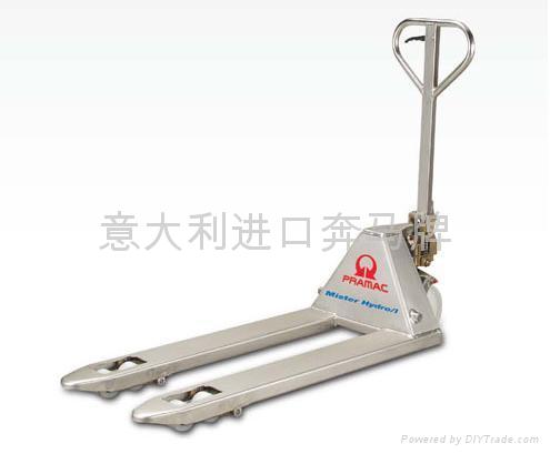 手动托盘搬运车北京总代理-意大利进口奔马牌不锈钢型托盘叉车