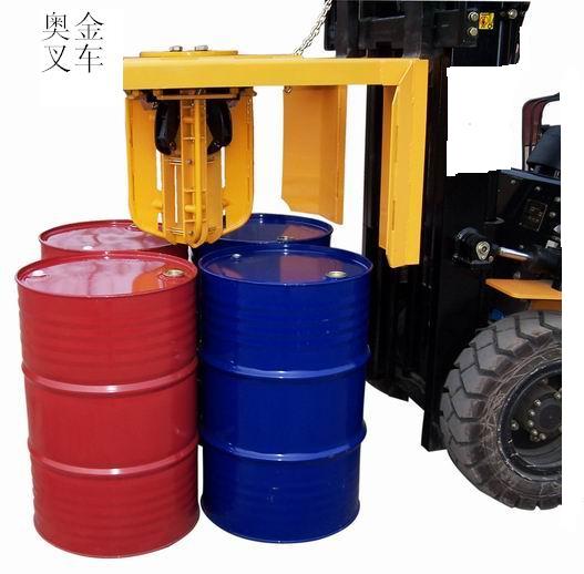 江苏常州油桶车/油桶搬运车/油桶装卸车/叉车油桶夹具