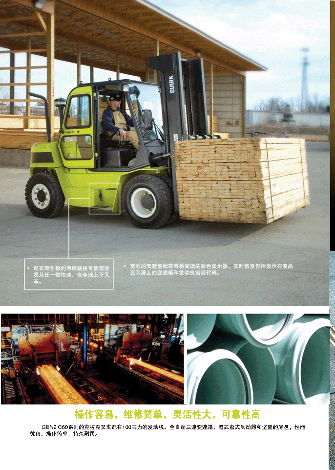 克拉克(CLARK) C60/70/75/80 平衡重式内燃叉车 克拉克(CLARK) C60/70/75/80 平衡重式内燃叉车