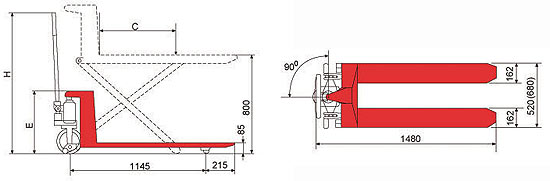 手动剪叉升高搬运车北京|天津剪叉式搬运车