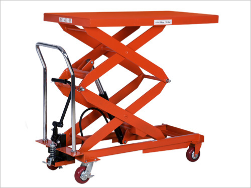 大沥液压平台车 1.7米手动升降平台车 PTS1000