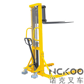 诺克（青岛）手动液压堆高车宽支腿型 手动液压堆高车宽支腿型