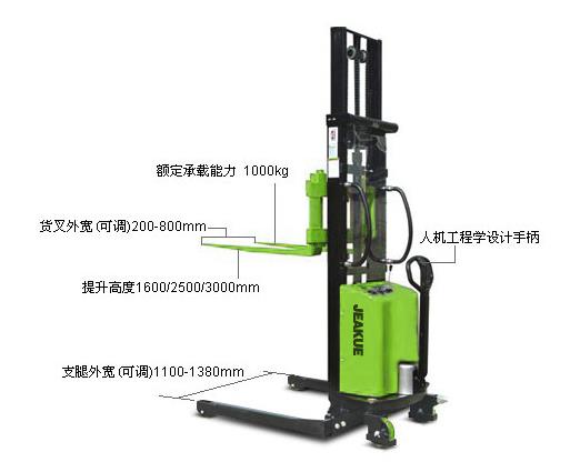 宽支腿半电动堆高车 JK8456