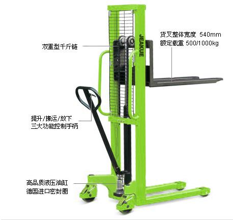 手动液压堆高车（固定货叉） JK8476