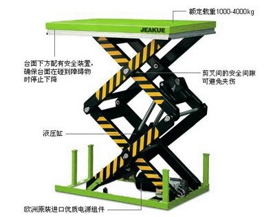双剪叉型电动升降平台 JK8699_中国叉车网(www.chinaforklift.com)