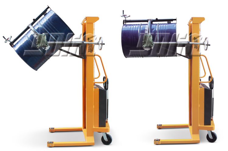 半电动手摇翻转叨扣式油桶堆高车