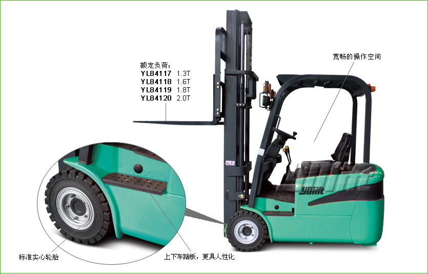 三支点平衡重式蓄电池叉车