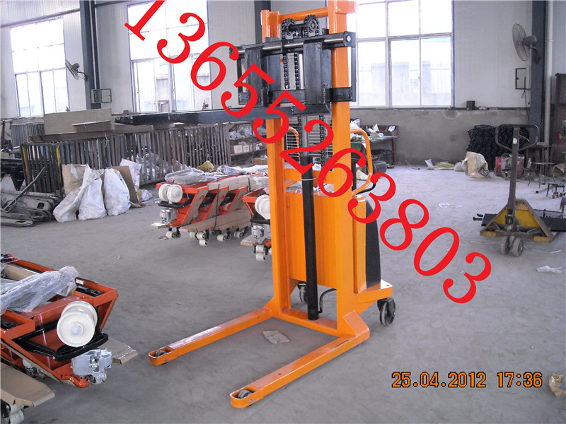 厂家直销半电动堆高车 自动电瓶叉车 半电动升高装卸车 13655263803