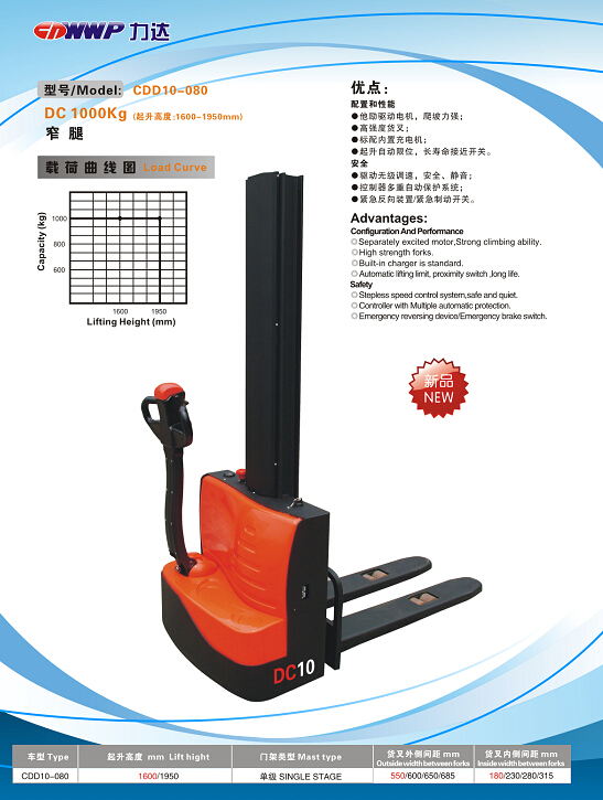 力达全电动堆垛车(CDD10-080)