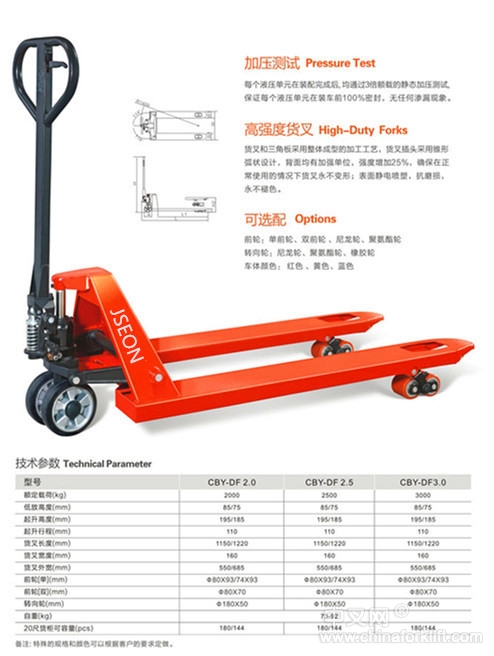 山德手动液压搬运车价格 CBY