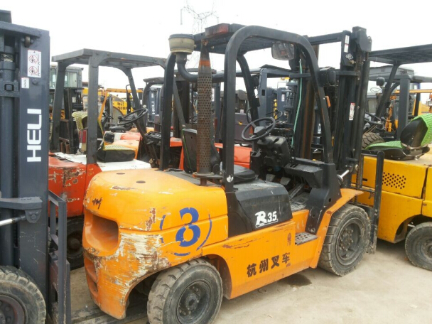 转让9成新二手杭州叉车 高门架叉车 R3.5