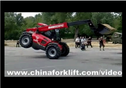 曼尼通伸缩臂叉车特技表演